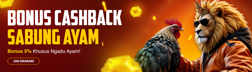 BONUS CASHBACK SABUNG AYAM 5%