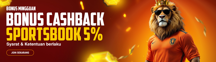 CASHBACK SPORTSBOOK MINGGUAN 5%