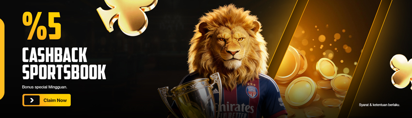 CASHBACK SPORTSBOOK MINGGUAN 5%