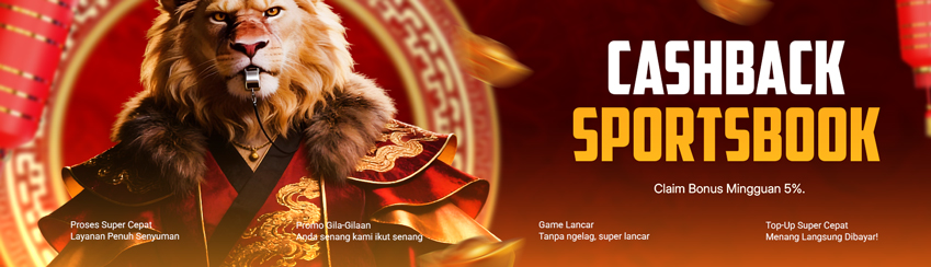 CASHBACK SPORTSBOOK MINGGUAN 5%