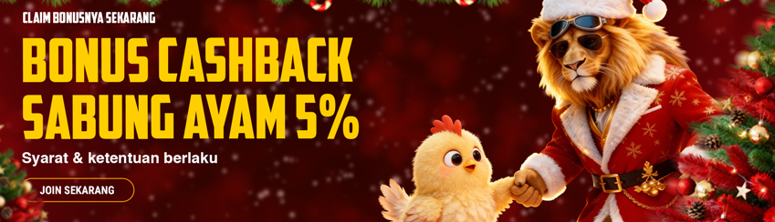 CASHBACK SABUNG AYAM MINGGUAN 5%
