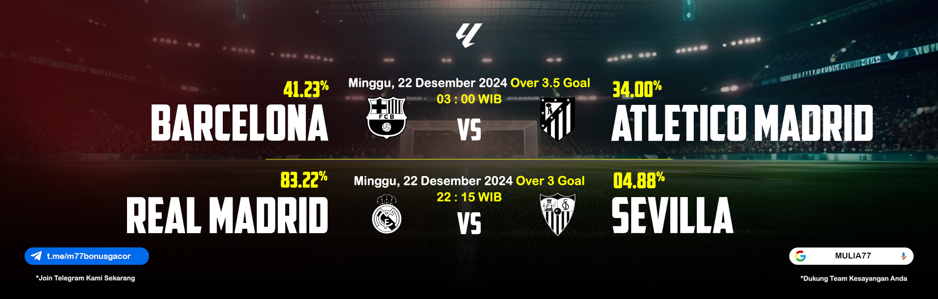 BARCELONA VS ATLETICO MADRID 22 DEC